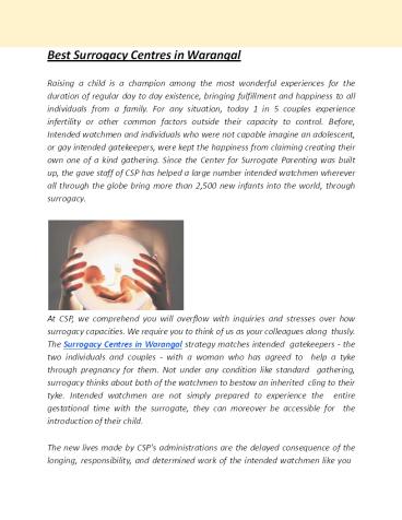 Best Surrogacy Centres in Warangal