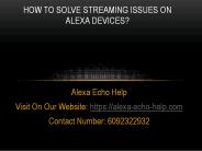 How to Solve Streaming Issues on Alexa Devices?