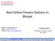 Best Online Flowers Delivery In Bhopal