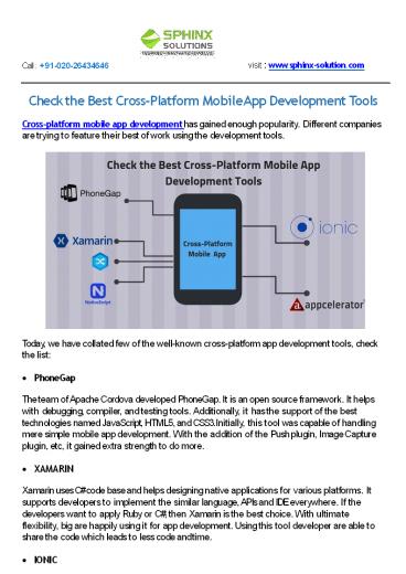 Check the Best Cross-Platform Mobile App Development Tools