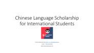 Chinese Language Scholarship for International Students