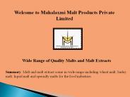 Barley malt extract - mahalaxmimaltextract.com