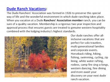 Dude Ranch Vacations
