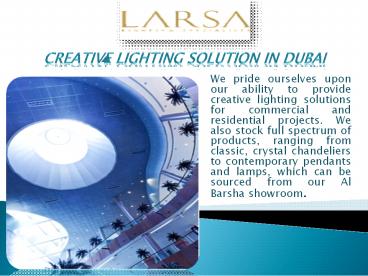Commercial Lighting Solutions in Dubai
