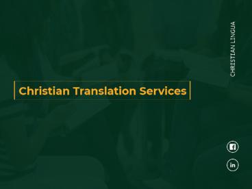 Christian Translation Services - Christian Lingua