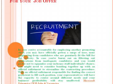 Select the Right Person for the Job