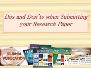 Research Papaer Publication Tips