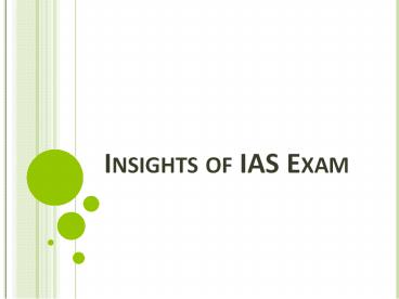 Insights of IAS Exam