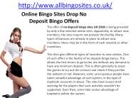 Online Bingo Sites Drop No Deposit Bingo Offers