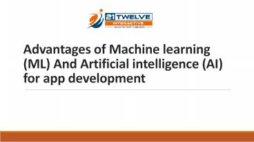Advantages of Machine learning (ML) And Artificial intelligence (AI ...