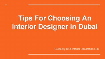 Professional Interior Designing Companies in Dubai | SFX