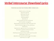 Verbal Intercourse Download Lyrics