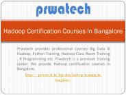 Hadoop Certification Courses in Bangalore