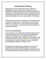 Building Sturdy Scaffolding