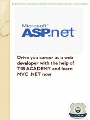 MVC.NET training institute in Marathahalli
