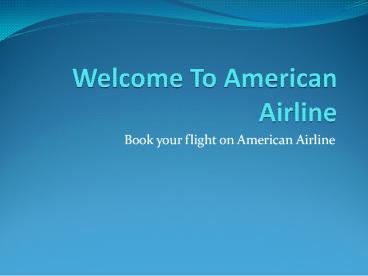 American Airlines Flight Confirmation