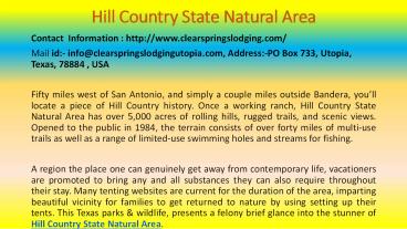 Hill Country State Natural Area.