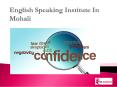 English Speaking Institute In Mohali PowerPoint PPT Presentation