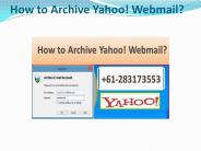 How to Archive Yahoo! Webmail?