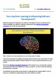 How Machine Learning is Influencing Software Development
