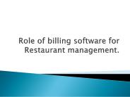 Role of billing software for Restaurant management.