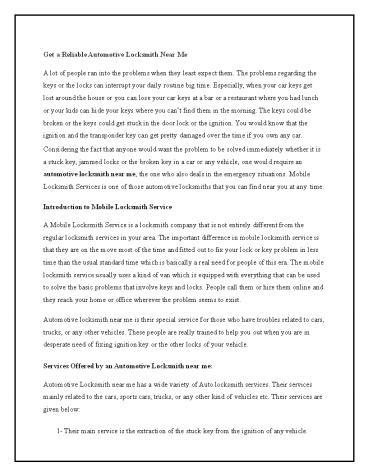 Get a Reliable Automotive Locksmith Near Me