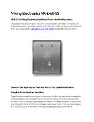 Viking Electronics VK-E-60-SS | Weather Protection