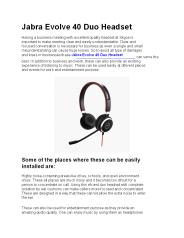 Jabra Evolve 40 Duo Headset - Go Headsets