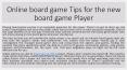 Online board game Tips for the new board game Player PowerPoint PPT Presentation