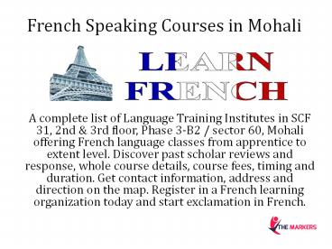 French Speaking Courses in Mohali
