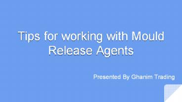 Mould Release Agents in UAE | Ghanim Trading