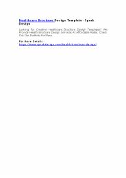 Healthcare Brochure Design Template - Sprak Design