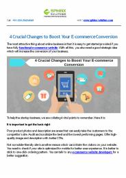 4 Crucial Changes to Boost Your E-commerce Conversion