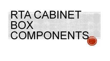 RTA Cabinets Box Components