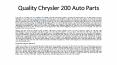 Chrysler 200 Premium Quality Parts For Your Car At Parts Avatar