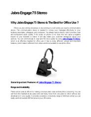 JABRA Engage 75 Stereo Wireless Headset - GoHeadsets