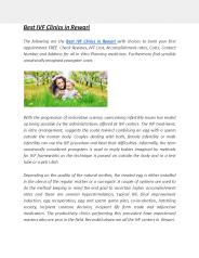Best IVF Clinics in Rewari