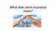 What does term insurance mean PowerPoint PPT Presentation