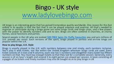 Bingo - UK style