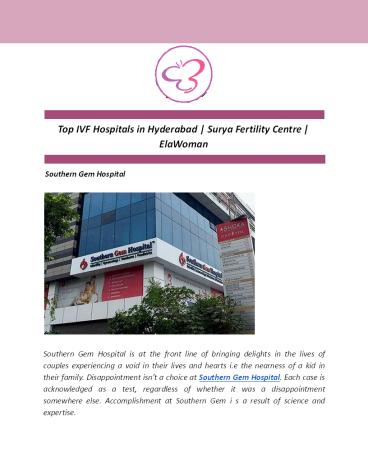 Top IVF Hospitals in Hyderabad | Surya Fertility Centre | ElaWoman