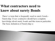 What contractors need to know about surety Bonds