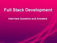 Full Stack Development Online Training