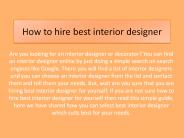 Guide to hire best interior designer
