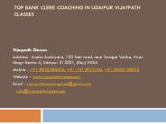Top Bank Clerk Coaching in Udaipur Vijaypath Classes