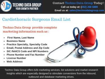 Cardiothoracic Surgeons Email List| Cardiothoracic Lists