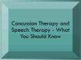 Concussion Therapy and Speech Therapy - What You Should Know PowerPoint PPT Presentation