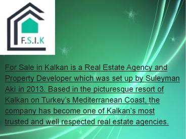 Apartments for Sale Kalkan