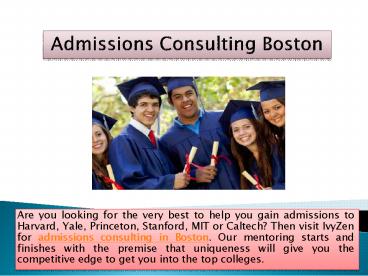 Admissions Consulting Boston