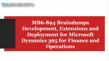 Microsoft MB6-894 Dumps Question Answers | Latest Microsoft MB6-894 Braindumps