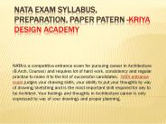 NATA EXAM SYLLABUS, PREPARATION, PAPER PATERN -KRIYA DESIGN ACADEMY